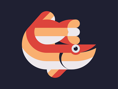 Friday Fish Fun Time blue fish friday geometric happy matt orange pike red white