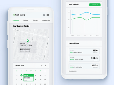 Rent-tastic Mobile Dashboard android design mobile app design ui ux