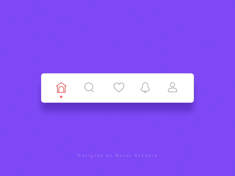 Tab Bar Interaction in Adobe XD animation app clean design interaction manoj bhadana tab bar tabbar ui ux xd