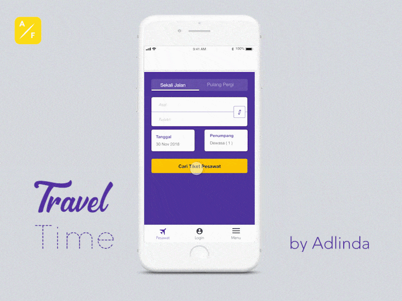 Travel Time animation app design illustration ui ux