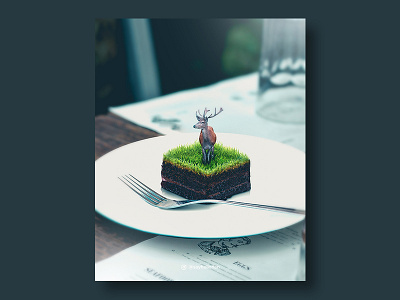 Sweet Layer art bread cake creative deer delicious design dessert graphic grass illustration imaging manipulation modern photoshop pop poster simple sweet ui