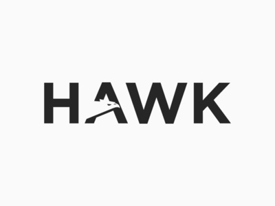 HAWK LOGO DESIGN american animal bird eagle falcon fly flying hawk hidden meaning hidden message letter lettering lettermark logo logodesigns logos negative space security simple strong