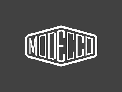 Modecco Logo badge badge logo custom font custom type logo mod type typeface wordmark wordmark logo