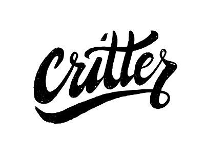 Logo design for critter blackandwhite brand branddesigner branding handdrawn handlettering inked logo logodesigner pencil type typematters