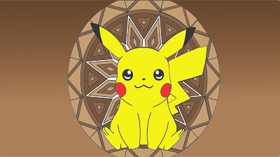 Pikachu adobe photoshop art artworks cartoon comic design gradient graphic design graphics illustration kid pikachu pokemon vector