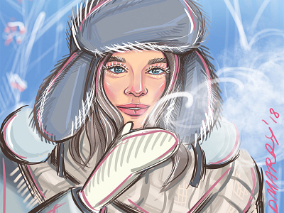 Illustration of frosty day art digital art illustration portret procreate