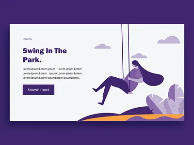 The swing design enjoying girl illustration leaves sky swing templates web