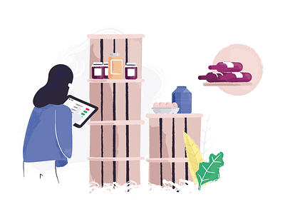 Wino | Manage stocks cash register food girl illustration inventory ipad pos retail retailer shop stock store wine wine bottle