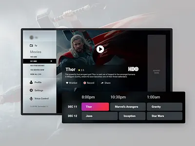 TV UI Concept hero stats tv typography ui ui ux design ui pack ui pattern