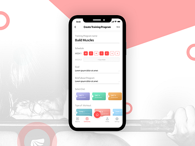 Create Training Program app crossfit dashboard design fitness gym illustration ios minimal program training ui