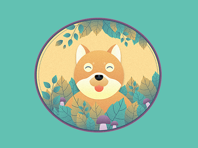 Puppy dog flat illustration puppy shiba inu ui