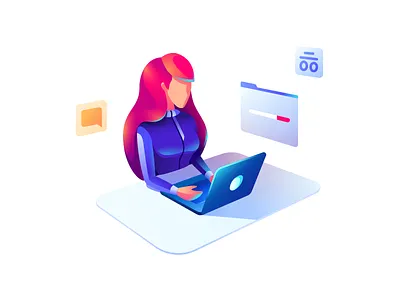 Illustration - ease browser cartoon character ease illustration tolstovbrand vector