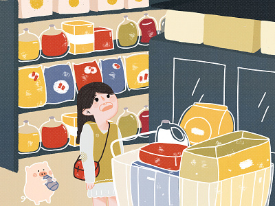 Weekend shopping illustration ui 插画