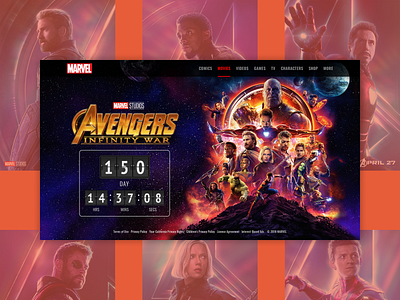 Daily UI #014 - Countdown Timer 014 avengers coundown timer dailyui heroes marvel ui ux web design