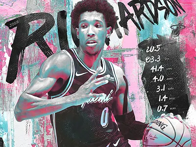 NBA Poster Series: Josh Richardson basketball behance curry graphic design graphic designer hoops josh richardson lebron miami miami heat nba nba poster photo manipulation photoshop pinoy sports sports design sports poster vice wade