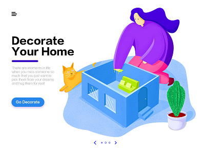 home decoration WEB Illustration Design ui 插图