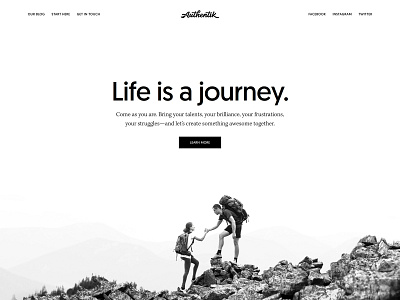 Authentik Homepage Redesign black and white genesis framework minimalism minimalist design monochrome mountains wordpress