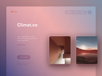 Climat Shop app buttons card cards clean concept creative ecommerce grid lavender layout minimal navigation pastel shop style typography ui ux website