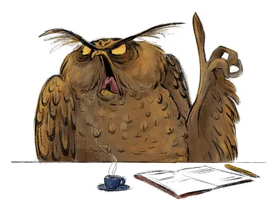 Office Animals - (Inktober 2018) animal bird character character design digital painting illustration inktober job office owl photoshop sketch work