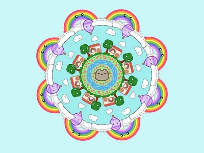 Kawaii Mandala adobe illustrator colorful colorful art digital art illustrator kawai kawaii mandala symetric
