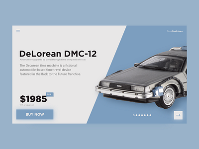 Simple shop site design concept app back to the future clean clean design concept delorean dmc 12 design shop site site design ui ux web web design