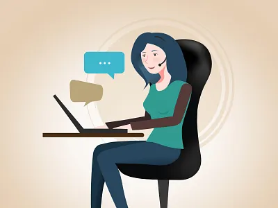 Call Center design illustration secretary