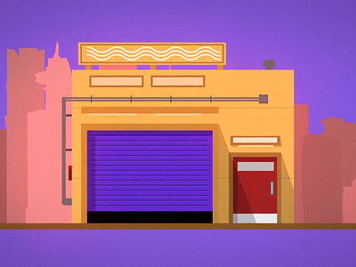 Tazweed Map Video - Screenshot 2 after effects animation auto repair auto shop design garage illustration illustrator middle east motion design skyline vehicle