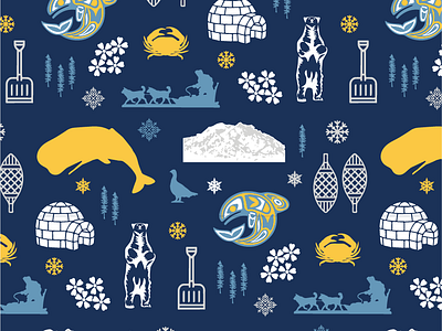 Alaska State Heritage 50states alaska design menswear neckties pattern design textile design vector