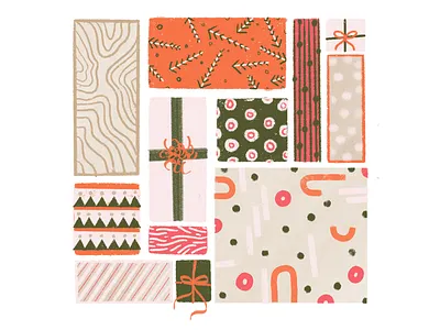 DEC1!!! abstract christmas geometric holiday illustration paper pattern procreate wrapping