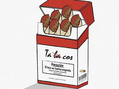 Ta ba cos cigarrettes cigarrillo cigarros food art illustration illustrator mexicanfood mexico smoke smoking tabaco tacos tacoslover