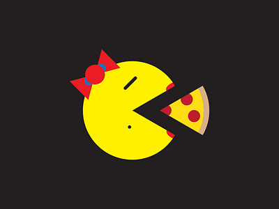 Pizza Ms. Pacman design graphic design icon illustration logo logo design tulsa vector