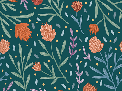 Floral pattern #2 art artist digital art draw floral floral art floral design flowers illustration illustration illustrator packaging packaging design pattern pattern design pattern library plants seamless pattern textile design textile pattern