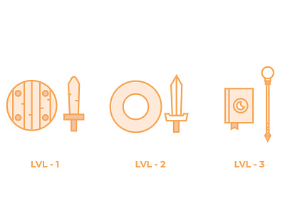 RPG gear gear icon levels lines rpg weapons