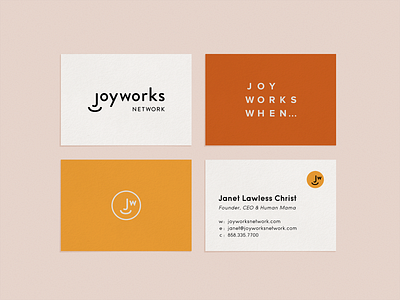 Joyworks Business Cards brand branding business card design business cards design logo