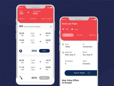 Flight Booking UI android app booking app designinspiration flat flightbooking free psd ios iphone xs iphone xs max material ui mobile ui psd readforscaling travellappui travelapp userexperience