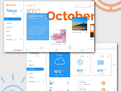 Web redesign idea for AccuWeather website accuweather adobe xd css html javascript ui design uiux ux design weather web page webdesign website