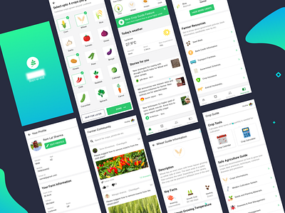 Farming App app clean design farming flat illustration plant sketch ui ux website