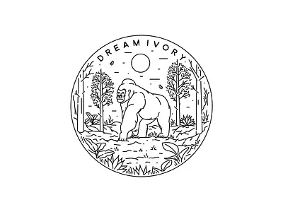 Dream Ivory Vol3 badge badge logo black and white clean landscape landscape design landscape illustration logo logo design minimalist design nature vintage