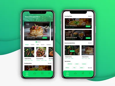 Recipe App Design app branding clean design flat food app home page interaction iphone iphone x mobile recipe ui user ux