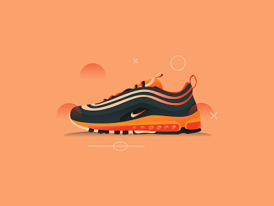 Air Max 97 airmax art character design icon illustration nike simple texture ui vector web