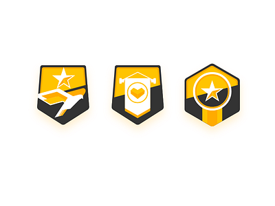 Medals badges gamification icons medals