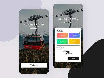 Cablecar ticket app interface concept app black white cable car gradiant minimal mobile app mountain photoshop ticket ticket app typography ui uidesign user inteface ux vector