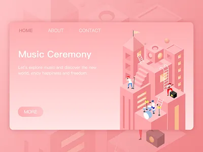 Music Ceremony 2.5d building concert illustration music