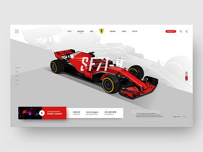 Scuderia Ferrari Web Header - Light best shots car cars clean design ferrari formula 1 formula one formula1 graphic design illustration interface design motorsports popular racing ui ui design ux ux design vector