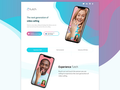 Tutch Apps Landing Page app apps landing page corporate interective landing page modern design ui