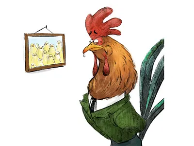 Office Animals - Patrick (Inktober 2018) animal boss character character design children digital painting illustration inktober inktober 2018 job office photoshop rooster sketch work