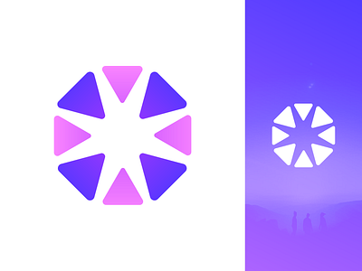 Personal Training Platform Logo Exploration Option 3 brand identity branding graphic engange gym mind body fit club athlete personal fitness growth success rise for sale unused buy fun play playful simple gradient grid ui app group team hub together hub group leader creative logo mark symbol icon social media marketing web sport coach trainer personal star negative space shine