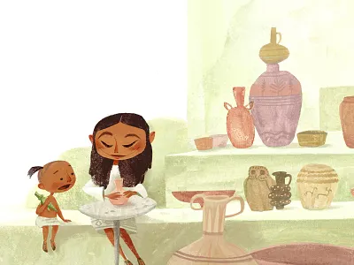 Pottery Studio characters color egypt illustration kids kids art kids book panting pottery