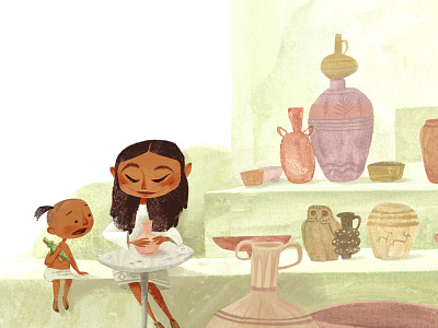 Pottery Studio characters color egypt illustration kids kids art kids book panting pottery