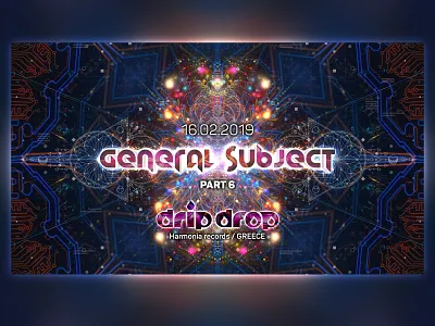 General subject flyer design digital music nightparty psychedelic psytrance